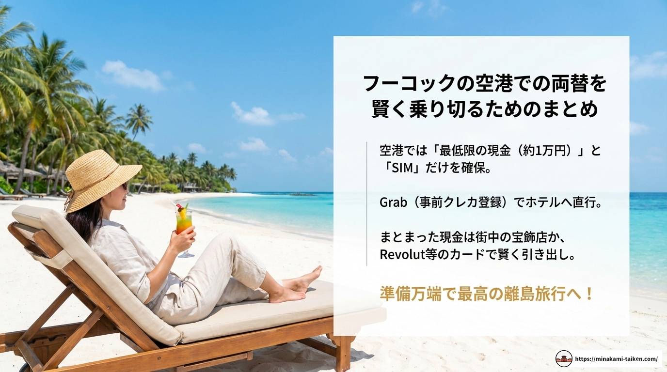 フーコックの空港で両替を賢く!レートやおすすめATM徹底解説