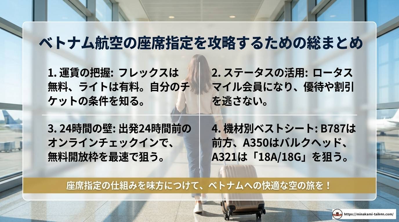 ベトナム航空の座席指定を完全攻略！料金・方法・おすすめ席