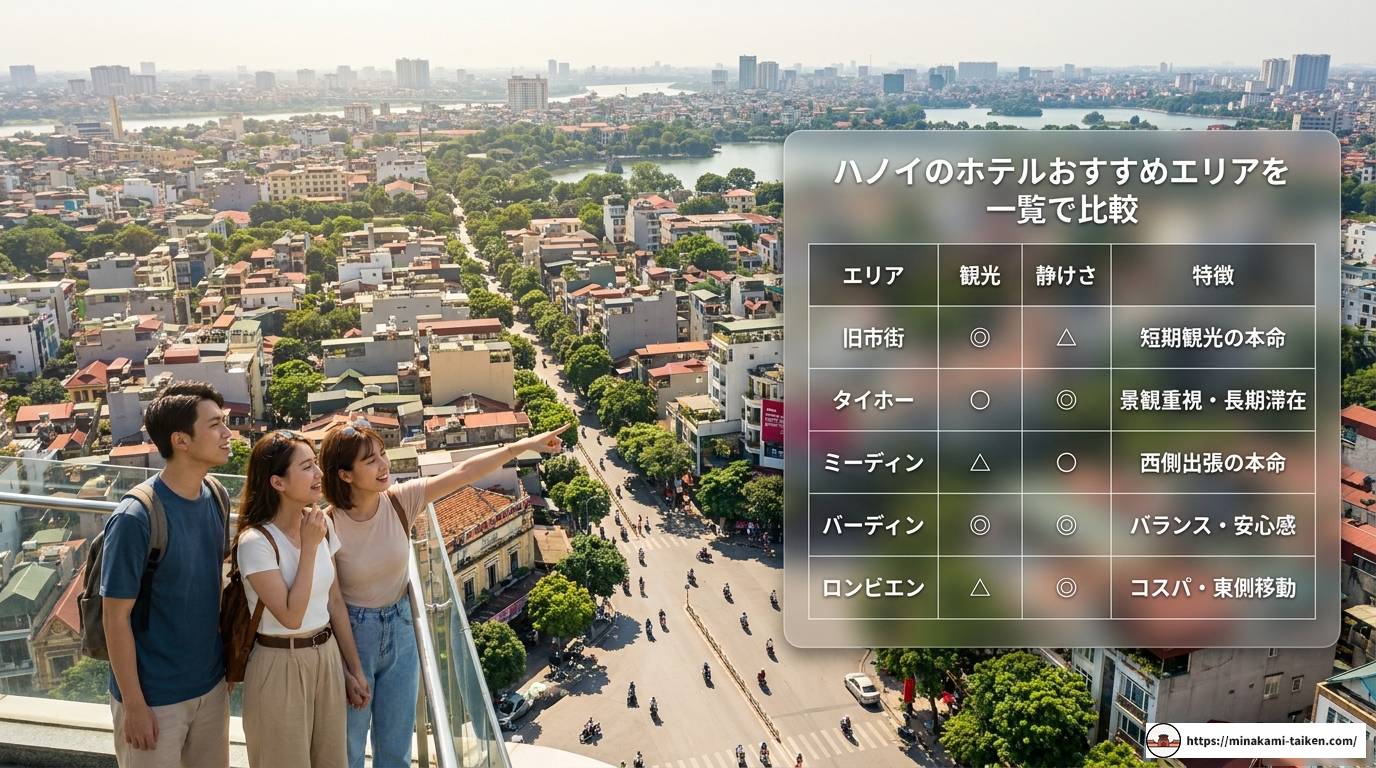 ハノイのホテルおすすめエリア完全比較ガイド2026