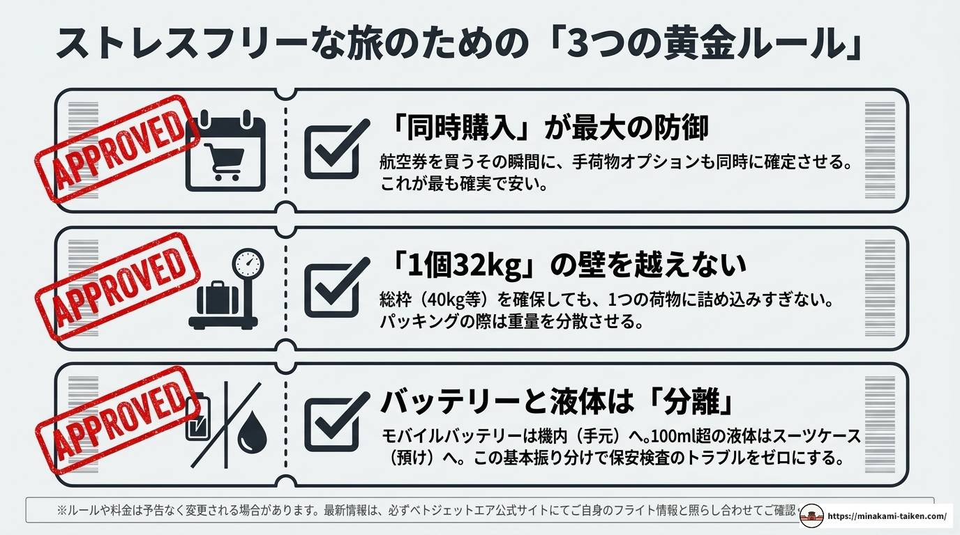 ベトジェットの受託手荷物料金を徹底解説!損しない買い方