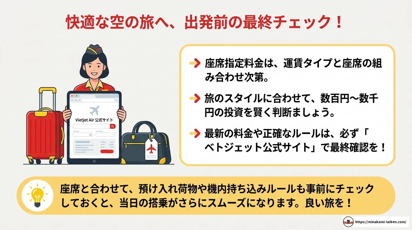 ベトジェットの座席指定料金を完全解説!種類・選び方・予約方法